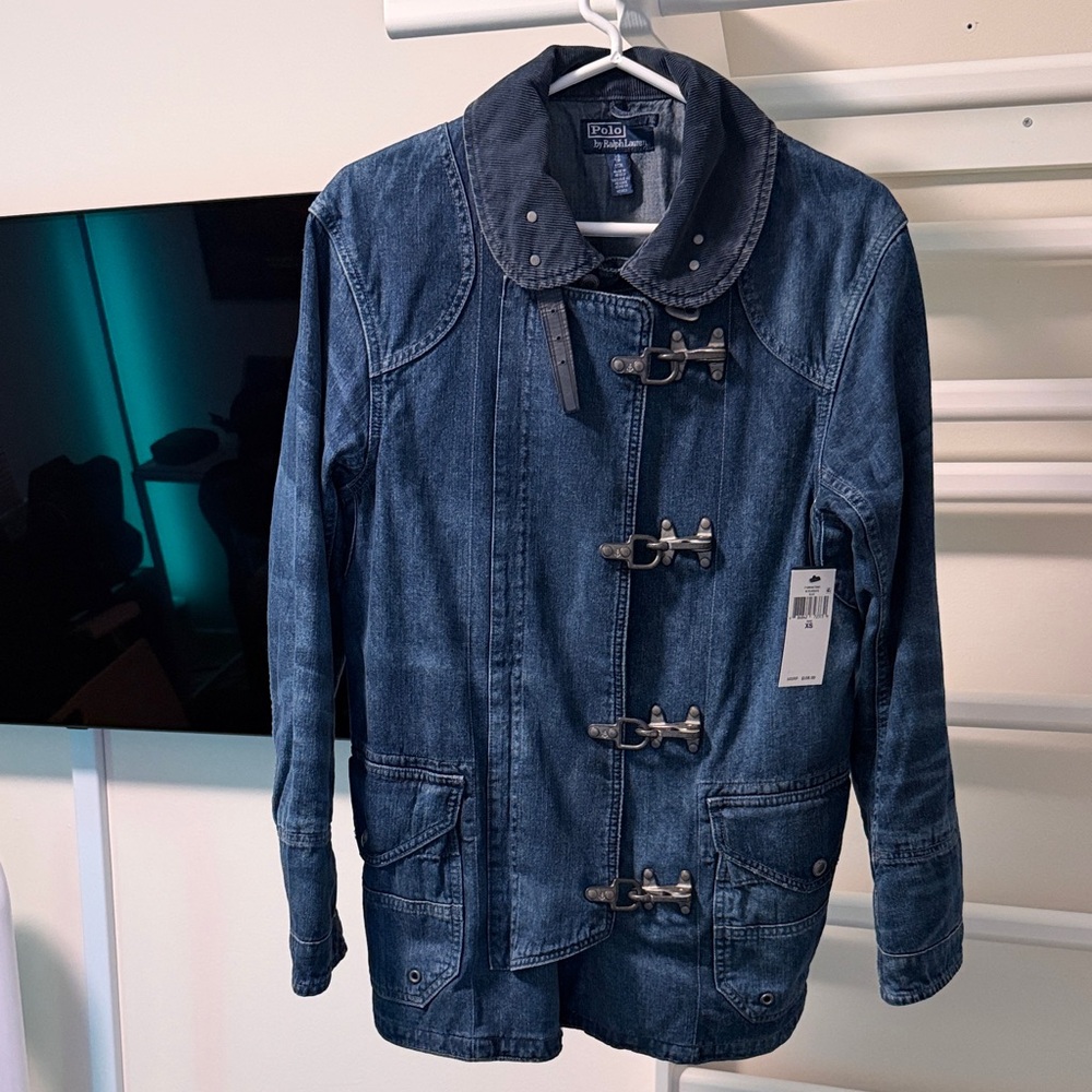 Ralph Lauren Dark Blue Denim Jacket with Toggle Closures